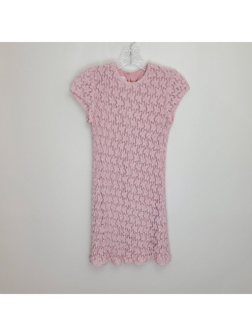 Jessica McClintock Girls pink floral 90's Y2k popcorn dress